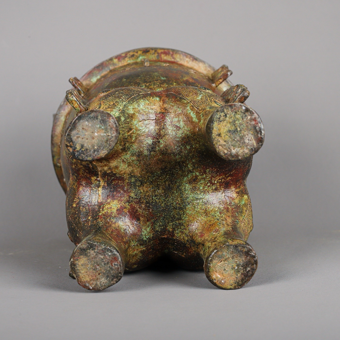 Zhou Dynasty Bronze animal faced mortar