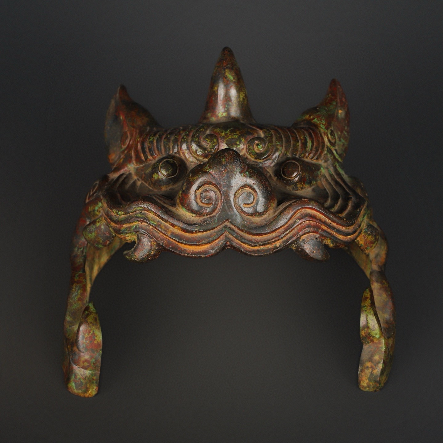 Han Dynasty Bronze animal shaped helmet
