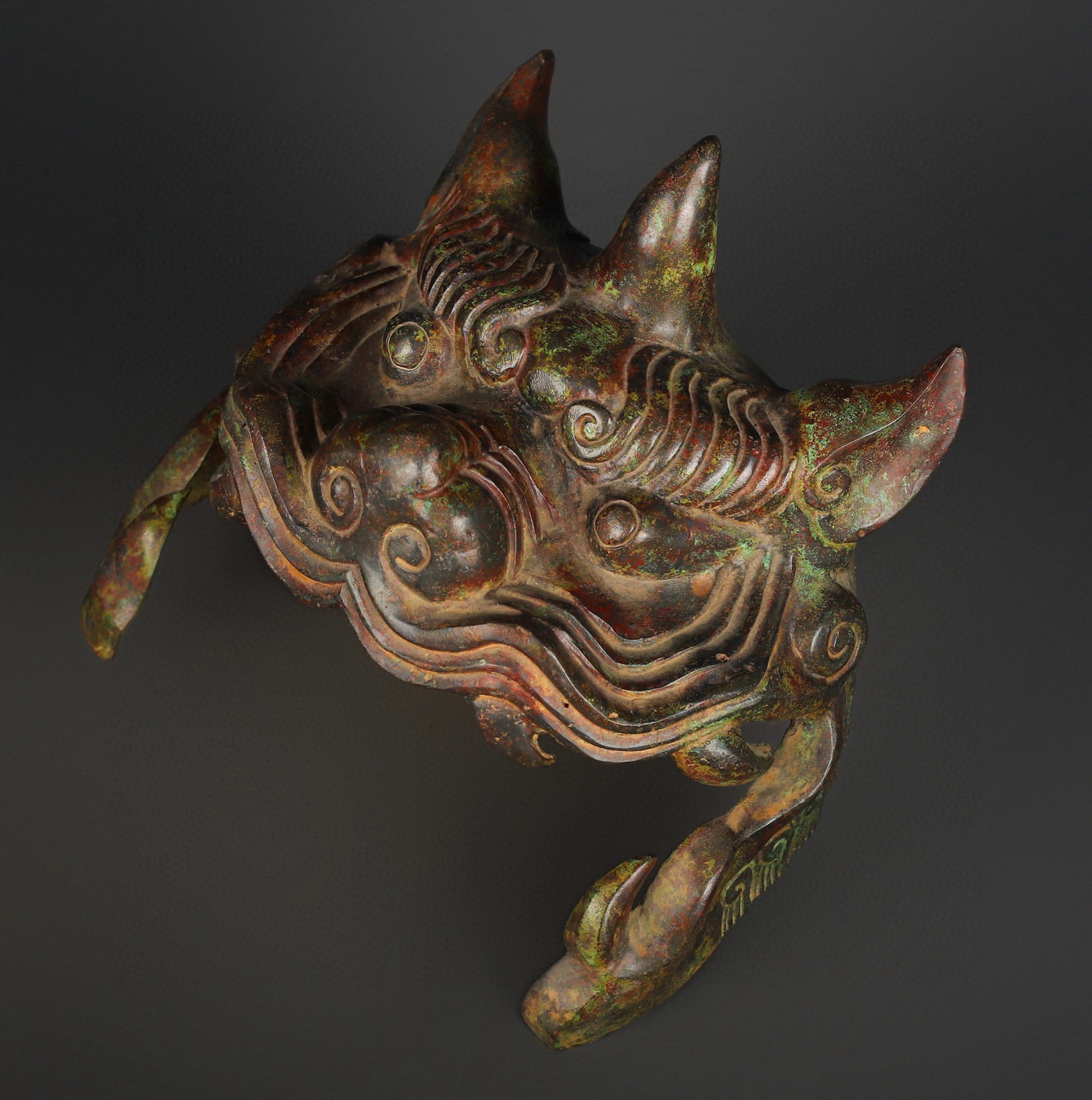 Han Dynasty Bronze animal shaped helmet