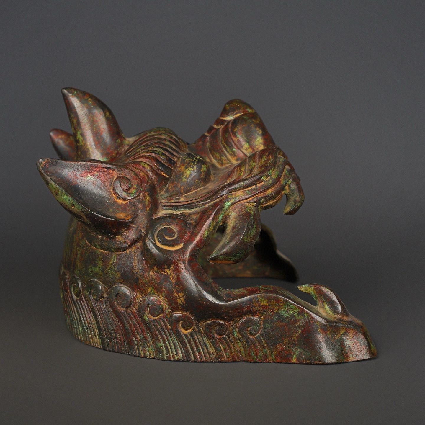 Han Dynasty Bronze animal shaped helmet