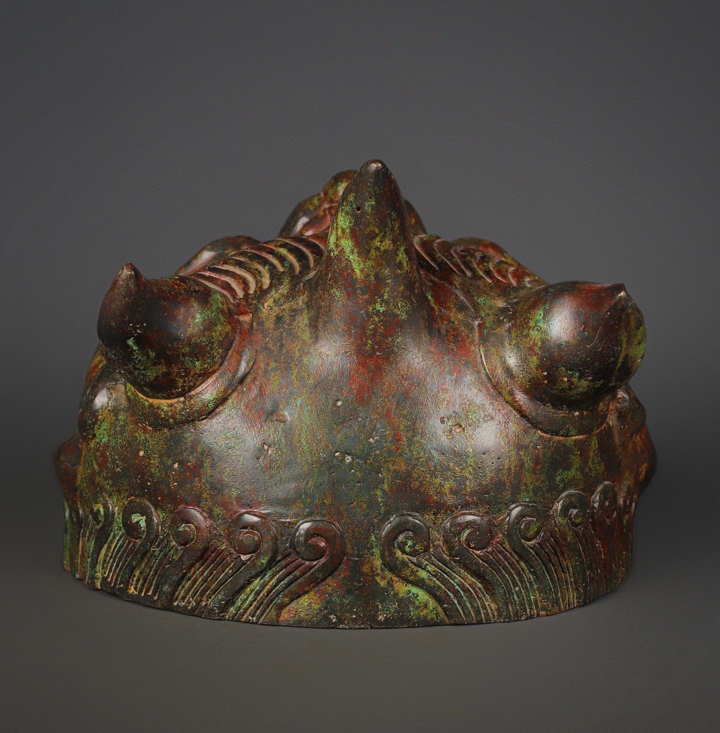 Han Dynasty Bronze animal shaped helmet