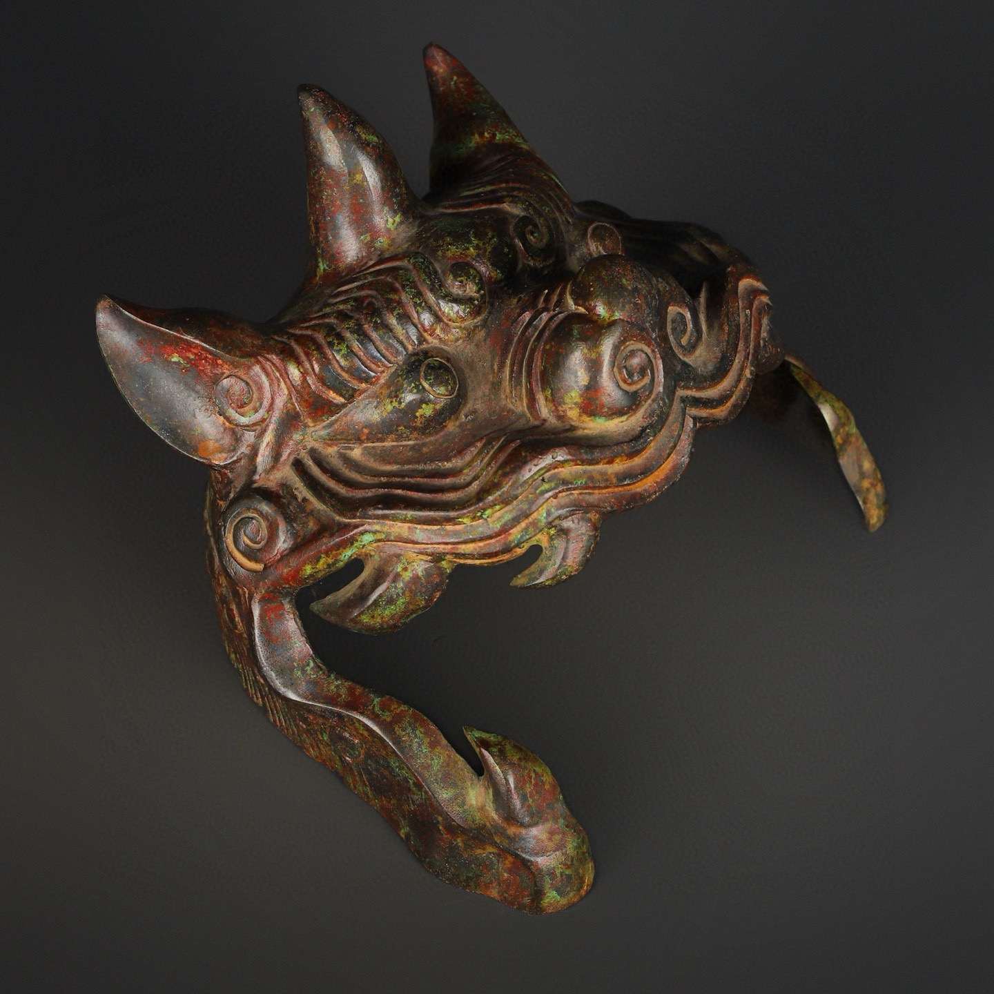 Han Dynasty Bronze animal shaped helmet