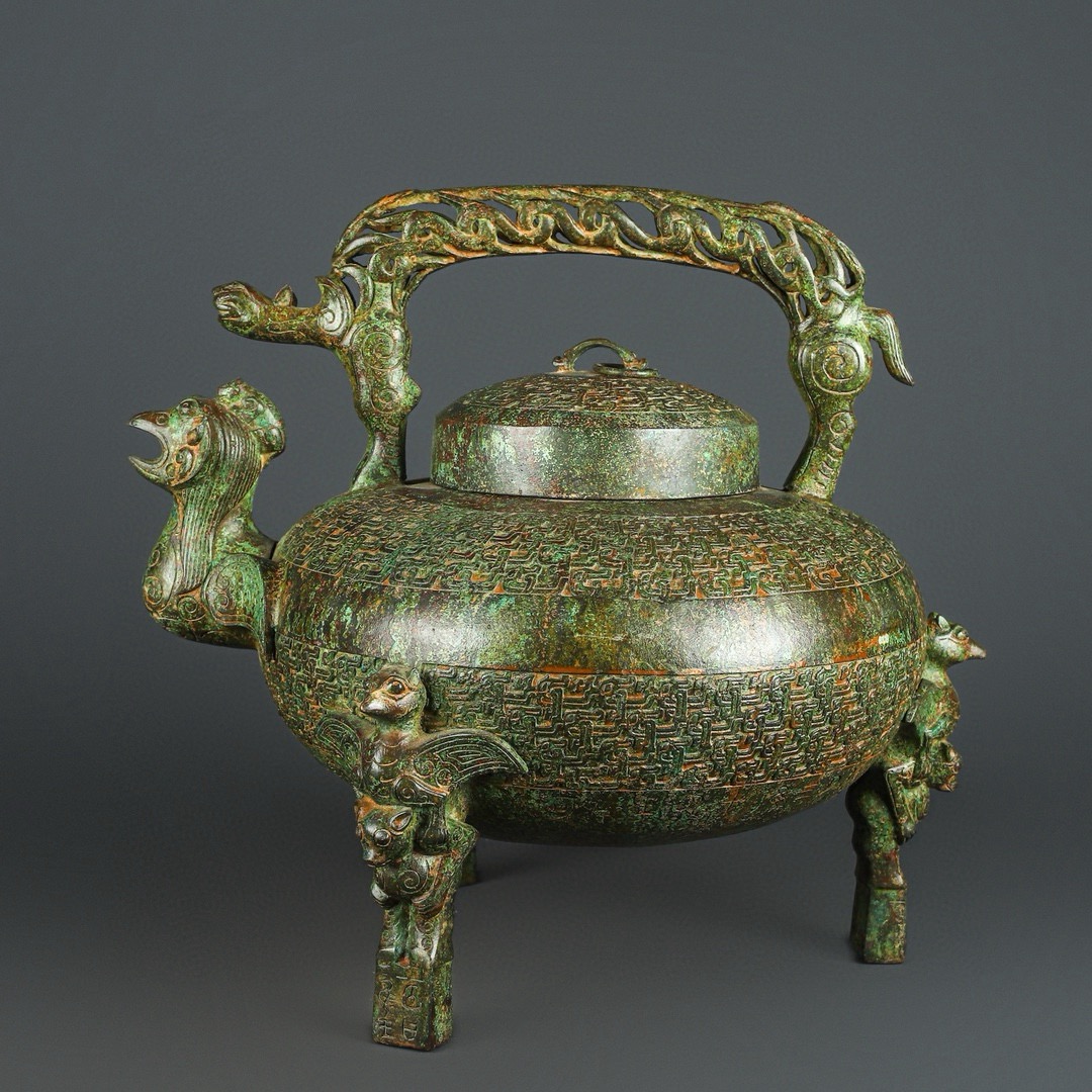 Zhou Dynasty Bronze Phoenix Bird Lift