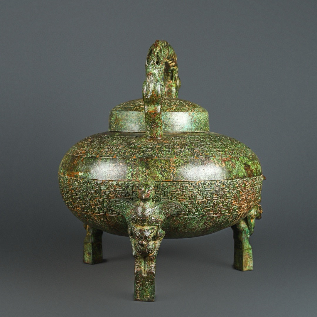 Zhou Dynasty Bronze Phoenix Bird Lift
