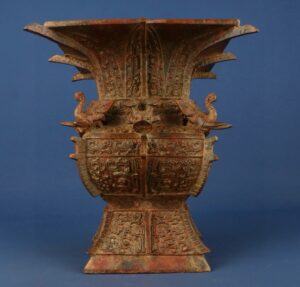 Zhou Dynasty Bronze Four Dragons and Elephants Square Zun
