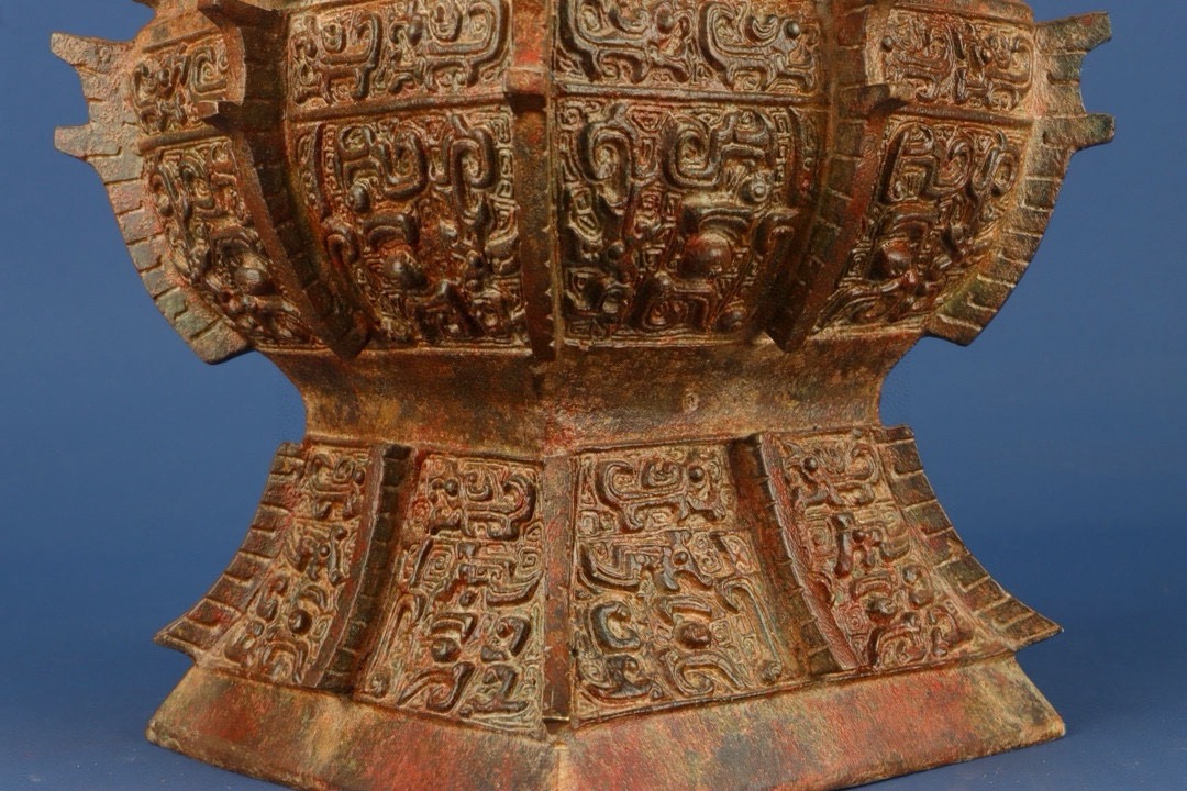 Zhou Dynasty Bronze Four Dragons and Elephants Square Zun
