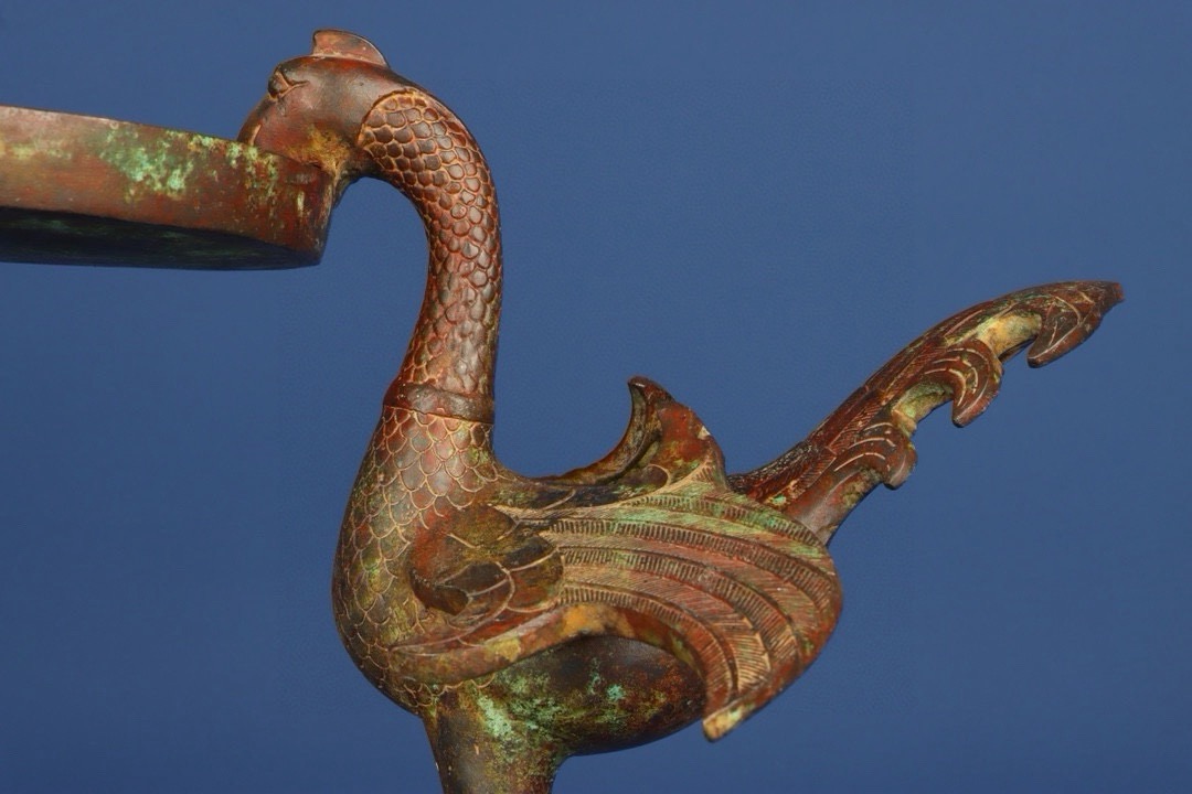 Han Dynasty Bronze bird lamp plate