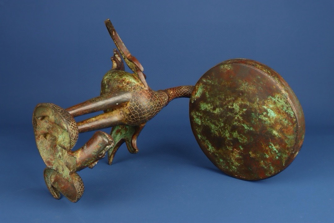 Han Dynasty Bronze bird lamp plate