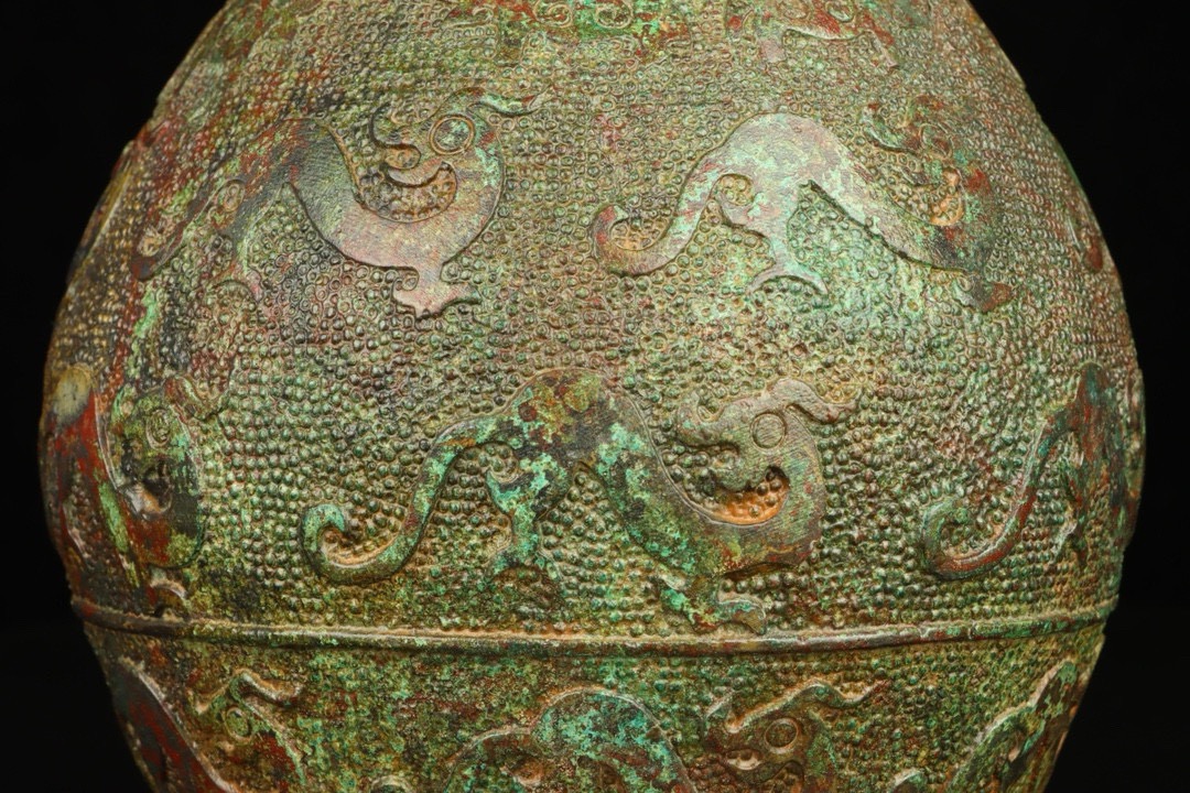 Han Dynasty Bronze inscribed round bottle