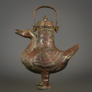 Zhou Dynasty Bronze Duck Lift