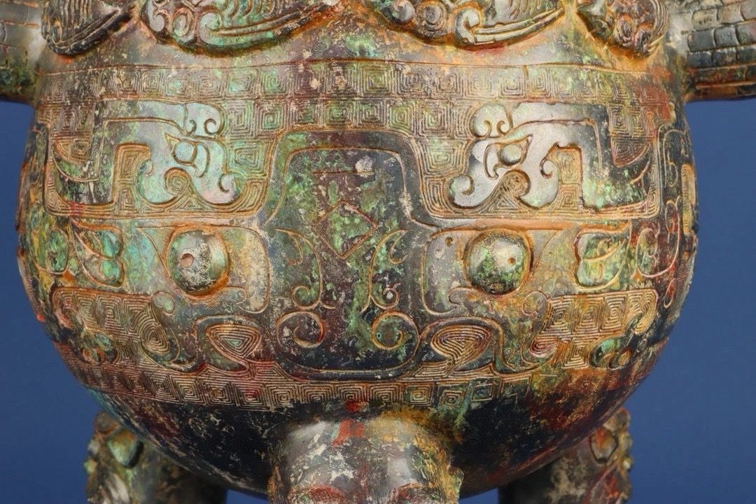Han Dynasty Bronze Double Sheep Foot Furnace