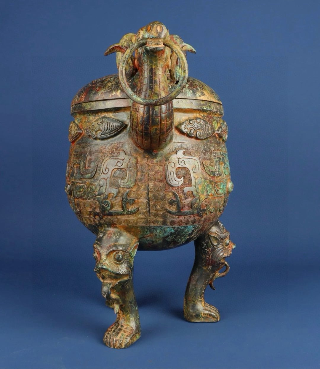 Han Dynasty Bronze Double Sheep Foot Furnace