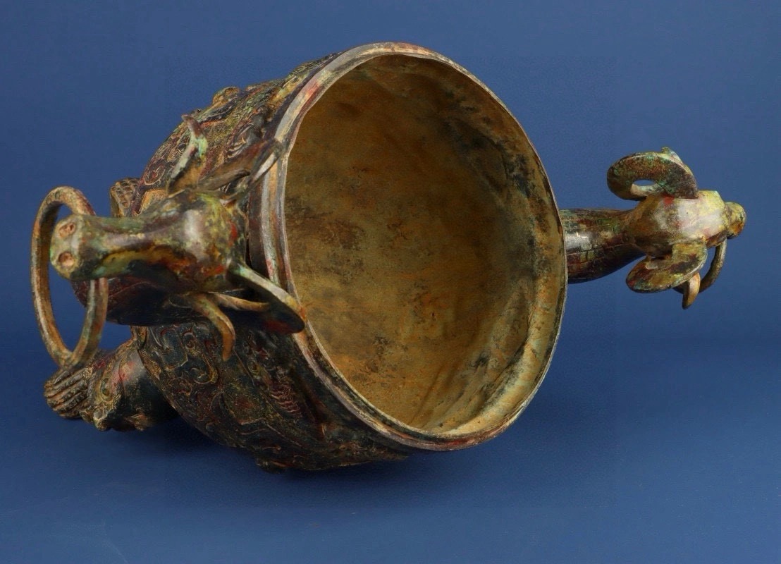 Han Dynasty Bronze Double Sheep Foot Furnace