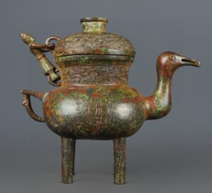 Han Dynasty Bronze four legged duck pot