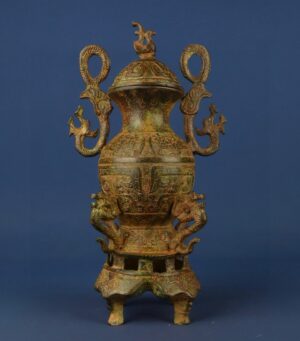 Zhou Dynasty Bronze Dragon and Phoenix Pot