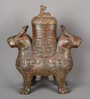 Zhou Dynasty Bronze Twin Beasts