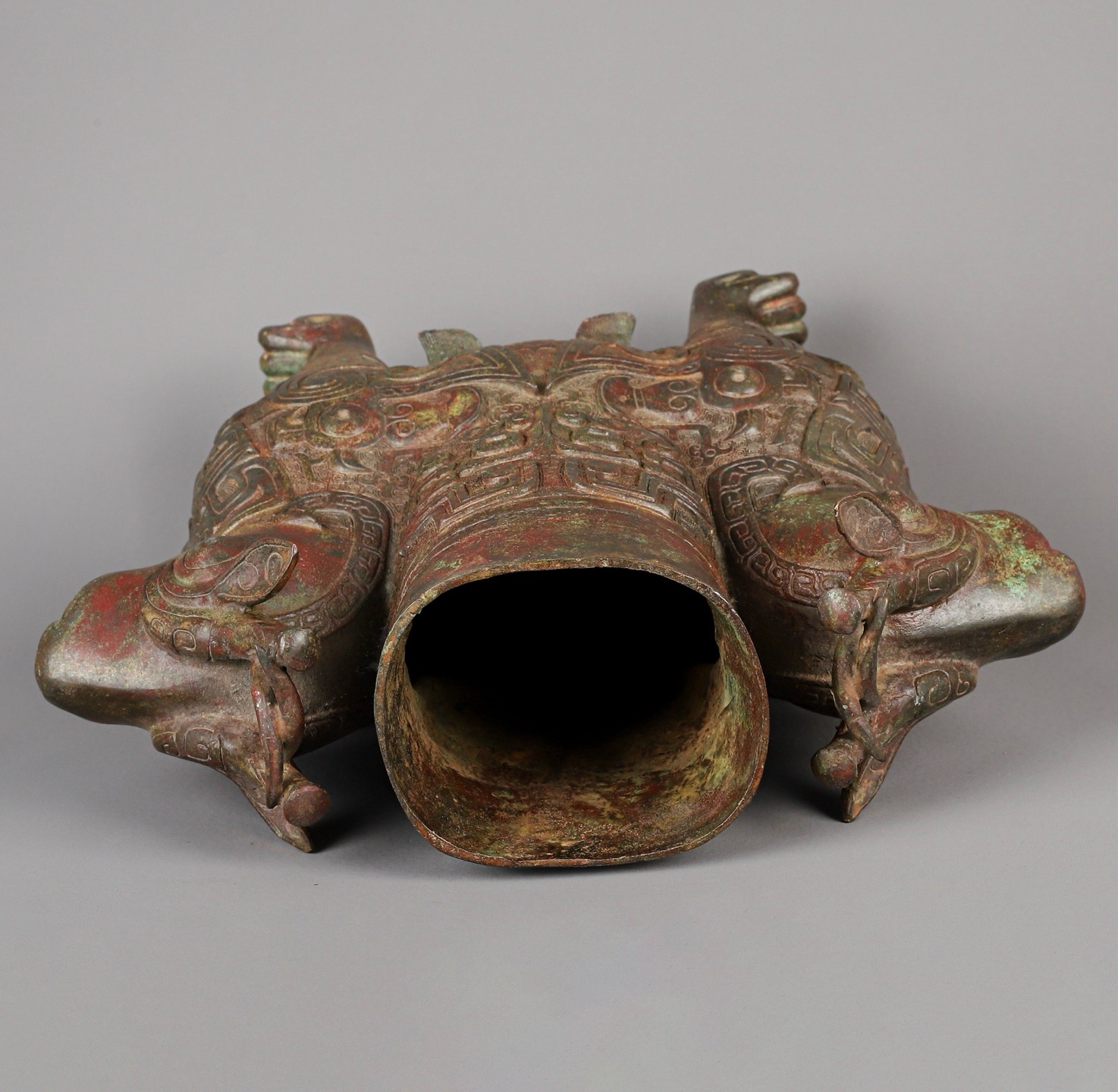Zhou Dynasty Bronze Twin Beasts