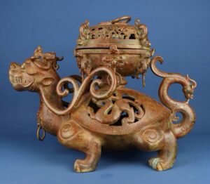 Han Dynasty Bronze dragon turtle incense burner