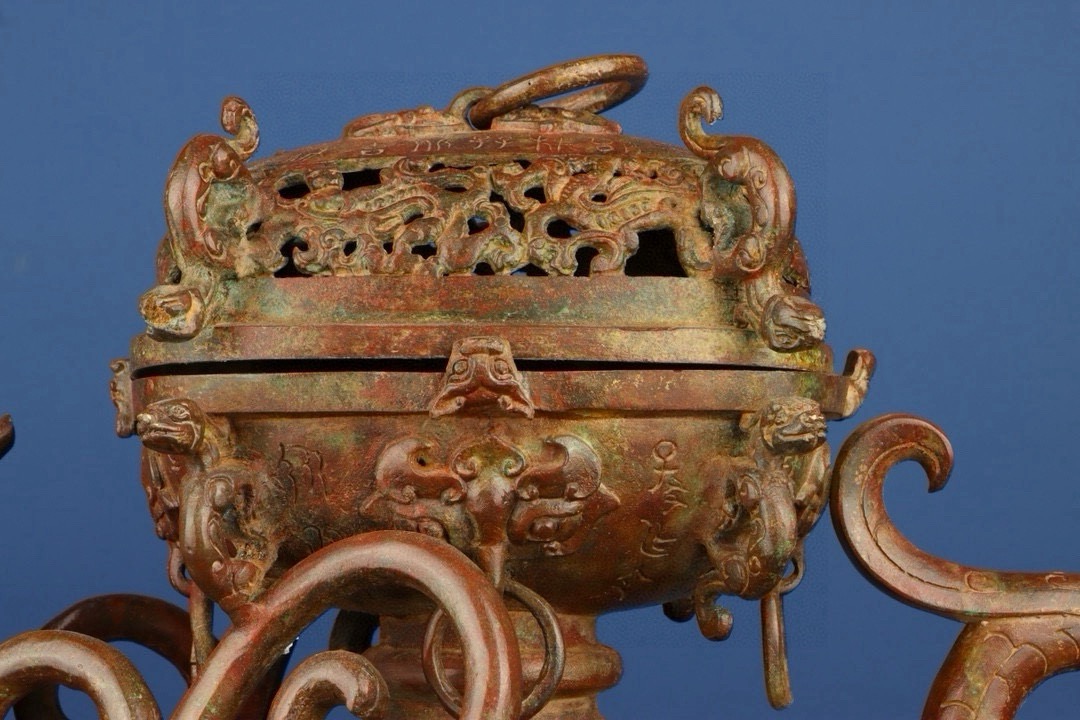 Han Dynasty Bronze dragon turtle incense burner