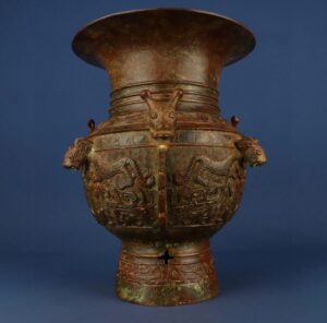 Zhou Dynasty Bronze Dragon and Tiger Zun