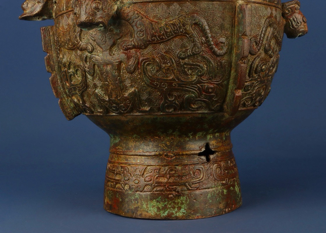 Zhou Dynasty Bronze Dragon and Tiger Zun