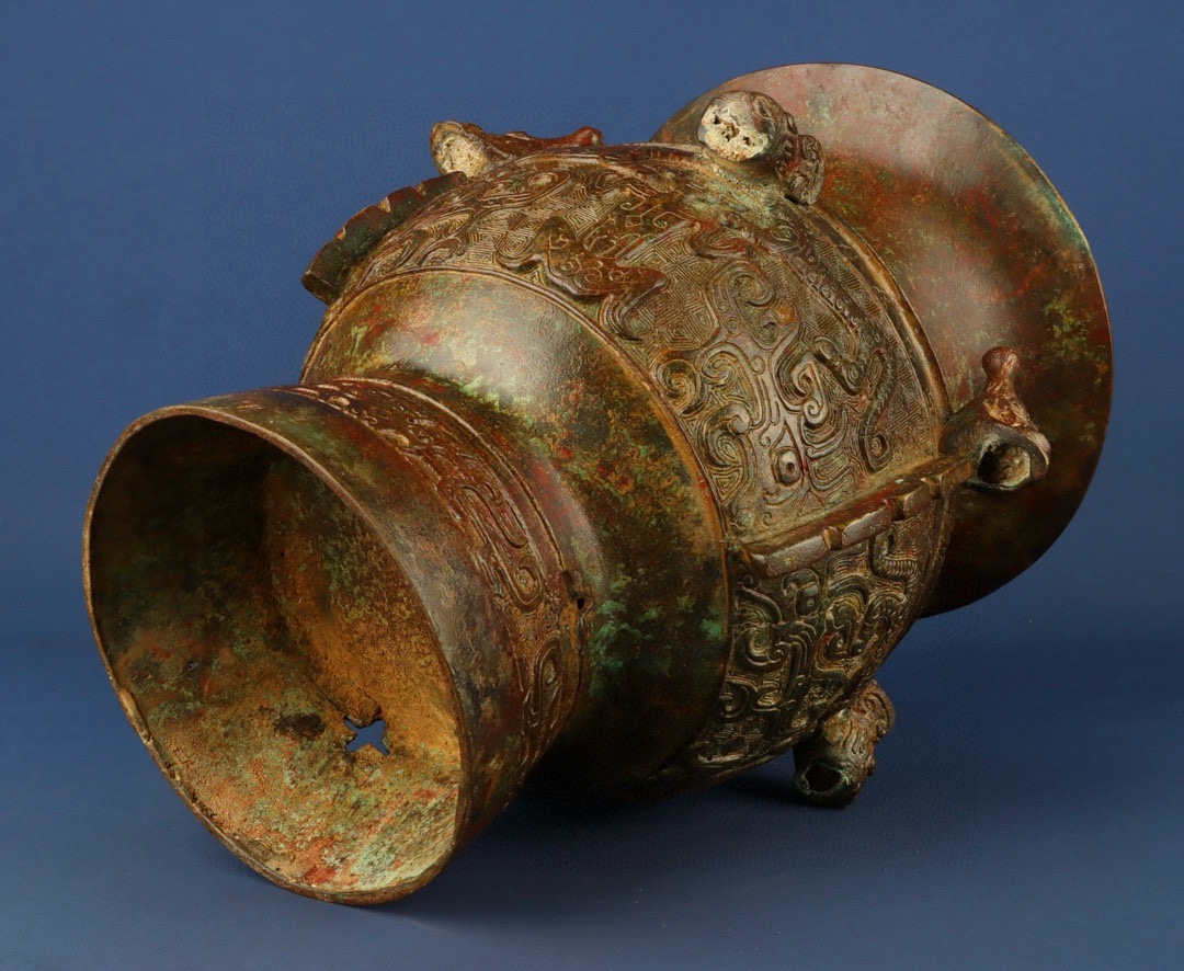 Zhou Dynasty Bronze Dragon and Tiger Zun
