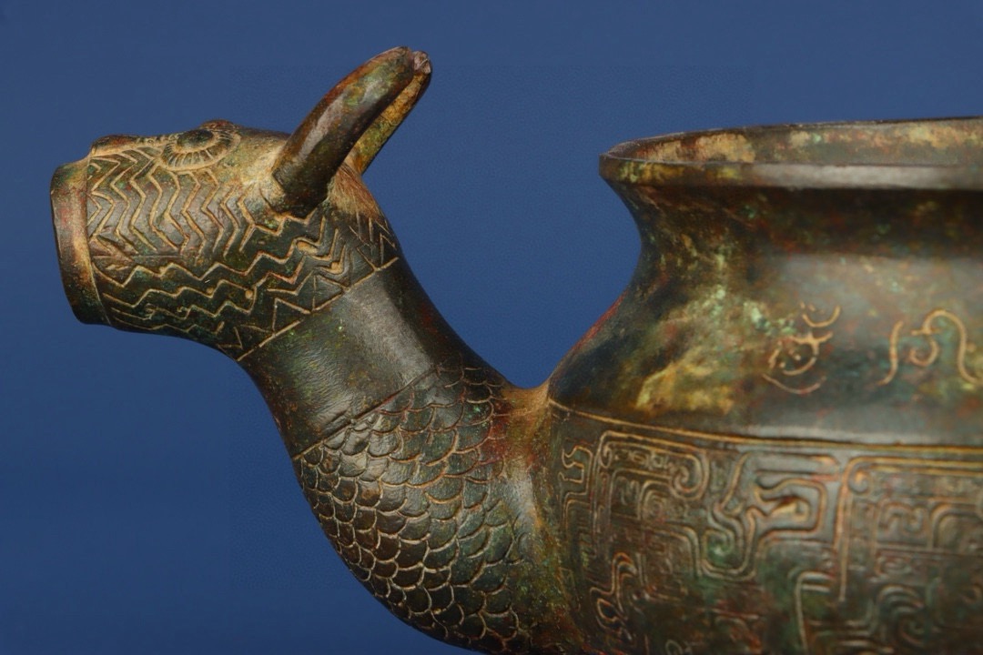 Zhou Dynasty Bronze Beast Head Pot