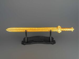 Han Dynasty Bronze gilt real gold coin sword