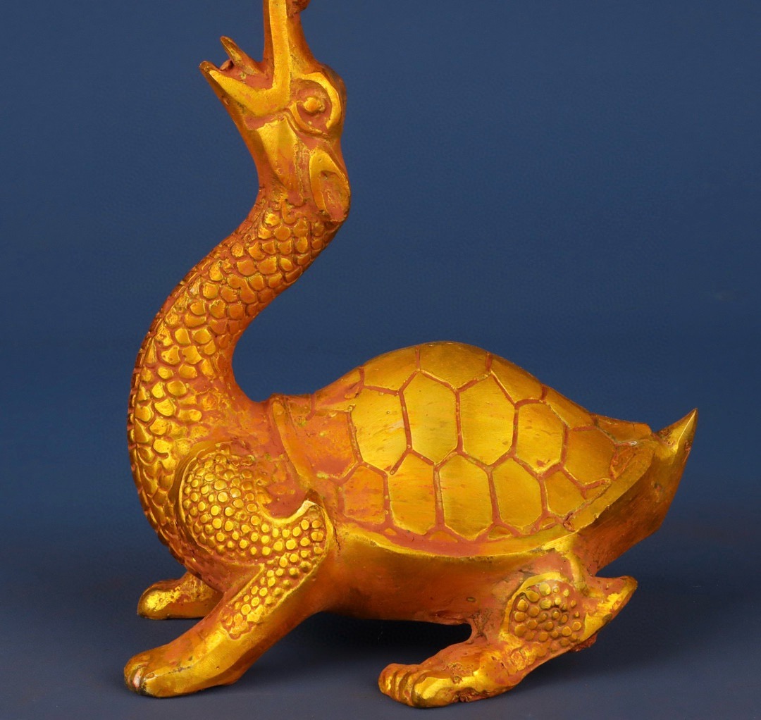 Han Dynasty Bronze gilt turtle and bird smoker