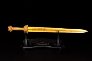 Han Dynasty gilt bronze sword with inscriptions