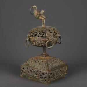 Han Dynasty Bronze standing bird incense burner