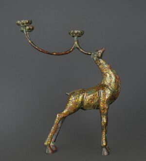 Han Dynasty Bronze and gold deer lantern