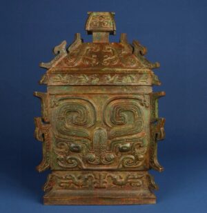 Zhou Dynasty Bronze Beast Face Square