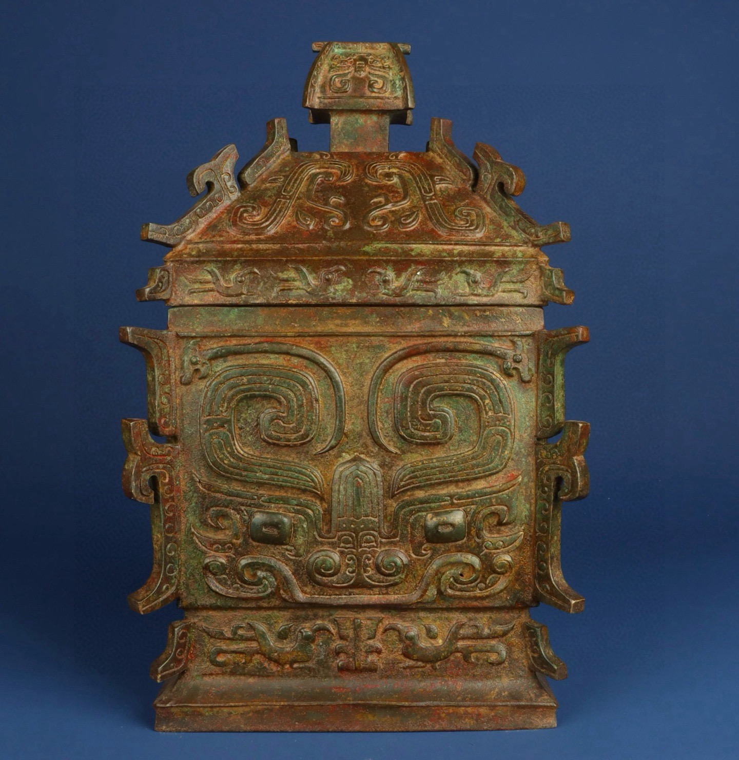Zhou Dynasty Bronze Beast Face Square