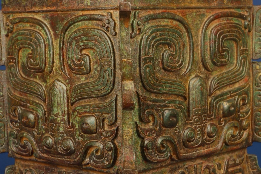 Zhou Dynasty Bronze Beast Face Square