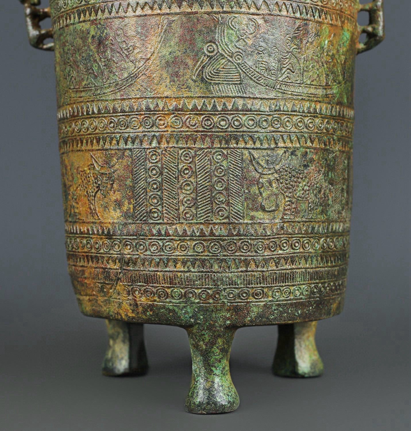 Zhou Dynasty Bronze Five Ox Cang
