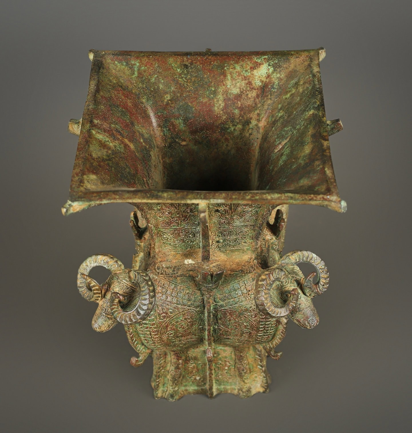 Zhou Dynasty Bronze Four Yang Zun