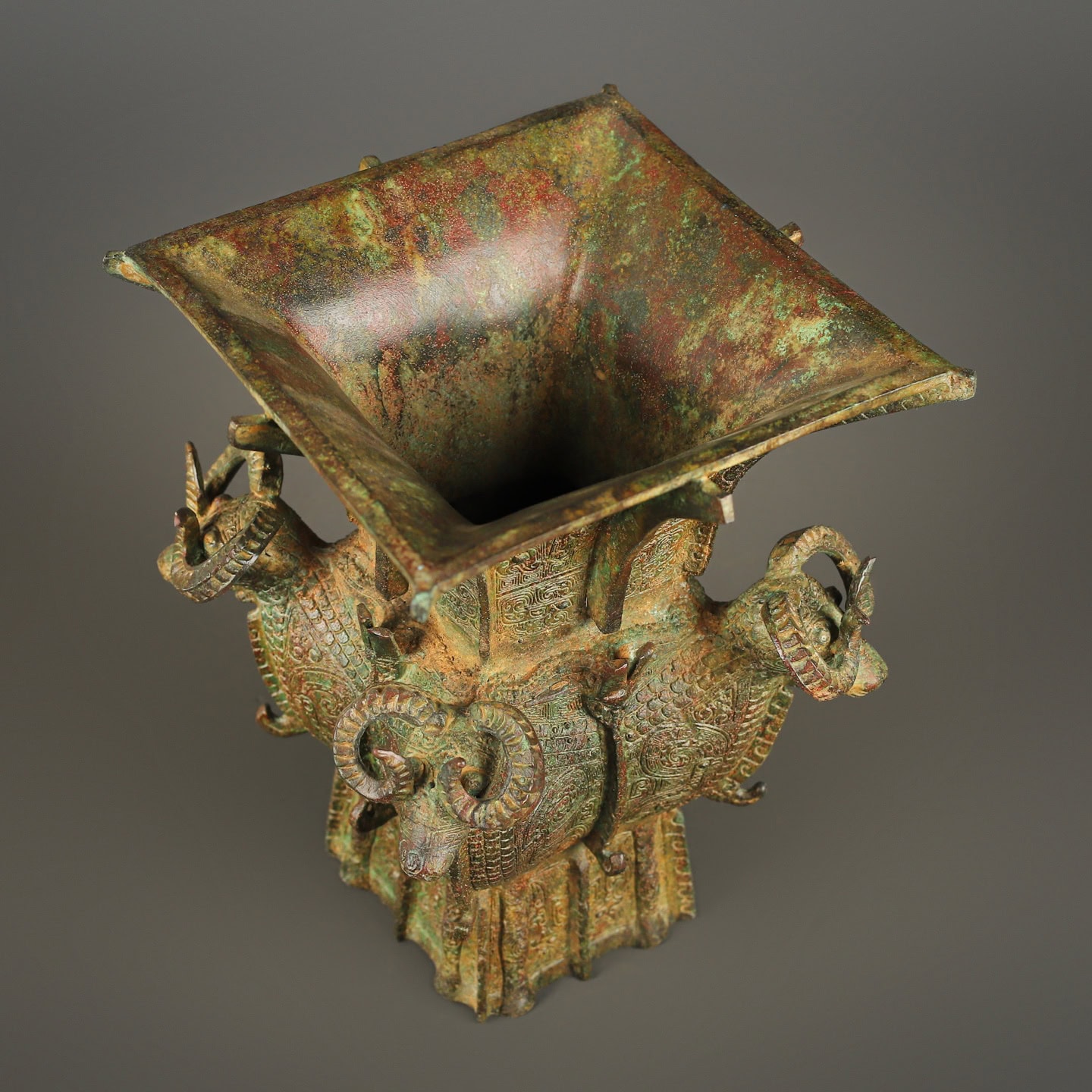 Zhou Dynasty Bronze Four Yang Zun