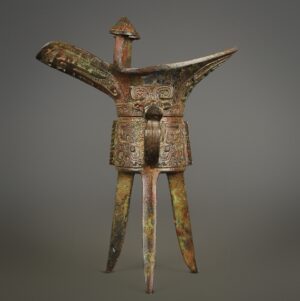 Zhou Dynasty Bronze Beast Face Dragon Cup