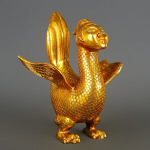 Han Dynasty Bronze and Real Gold Bird with Human Face