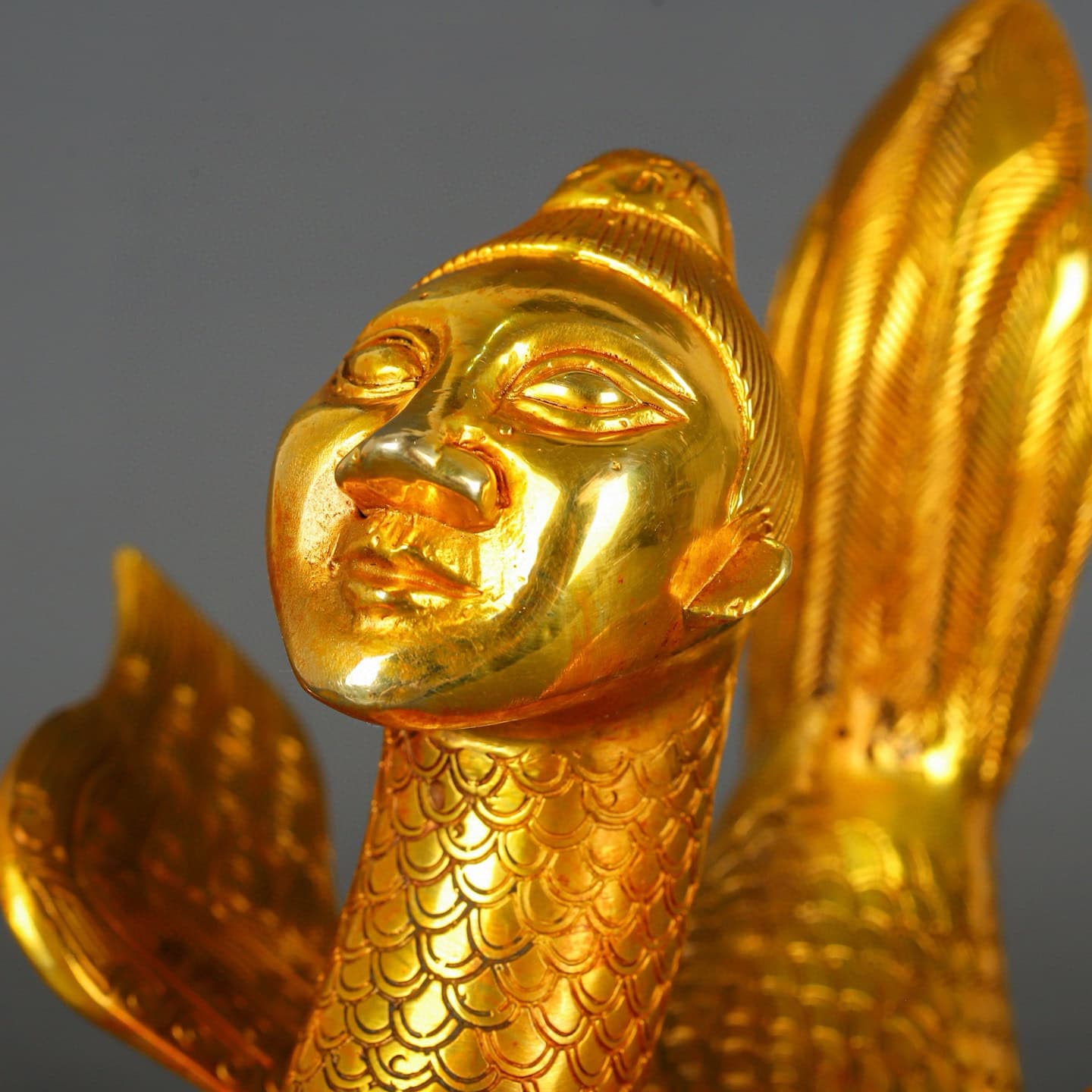 Han Dynasty Bronze and Real Gold Bird with Human Face
