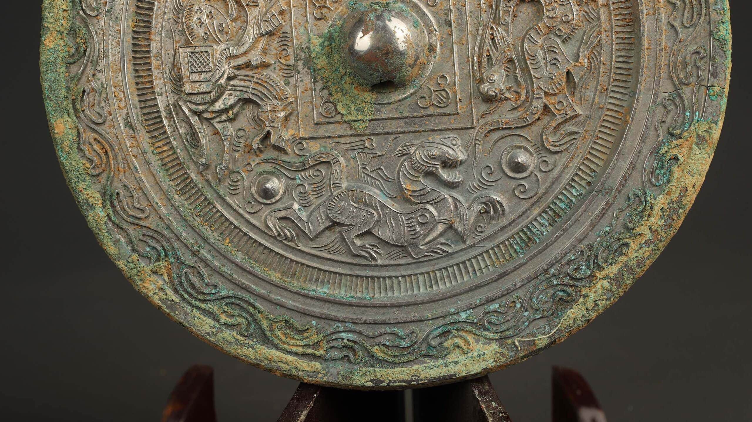 Han Dynasty Bronze hunting mirror
