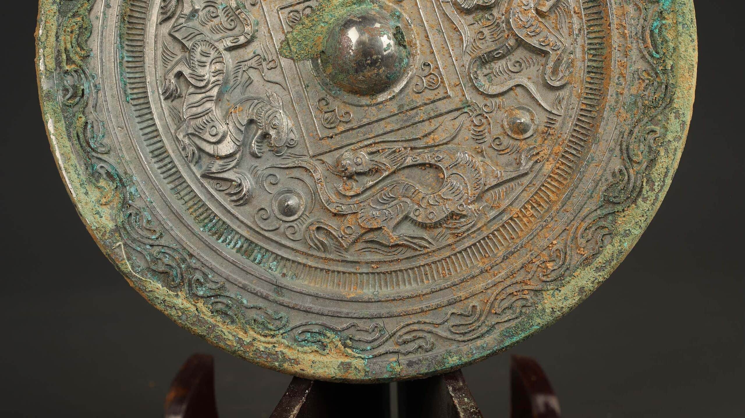 Han Dynasty Bronze hunting mirror