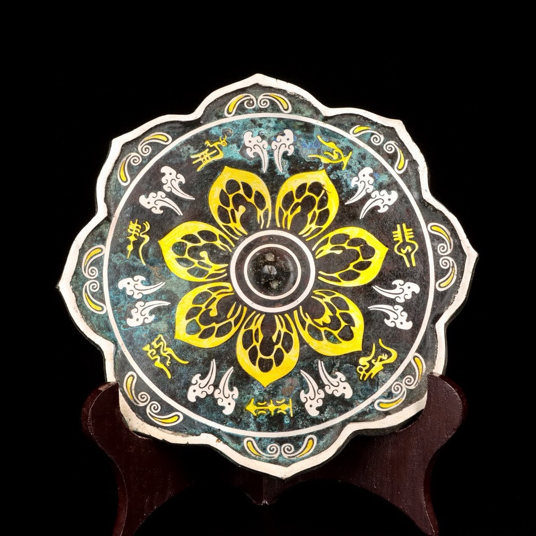 Han Dynasty Bronze and gold and silver mirror