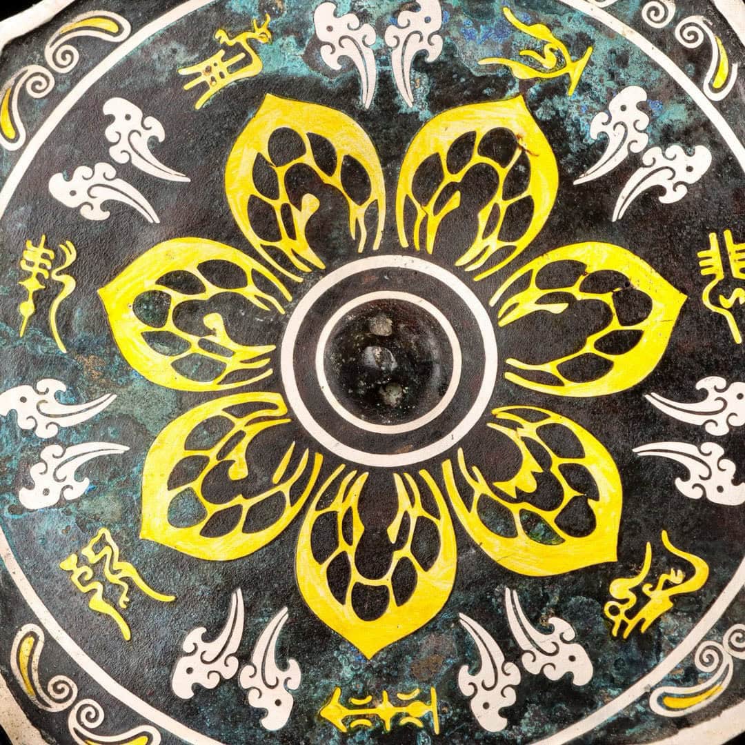 Han Dynasty Bronze and gold and silver mirror