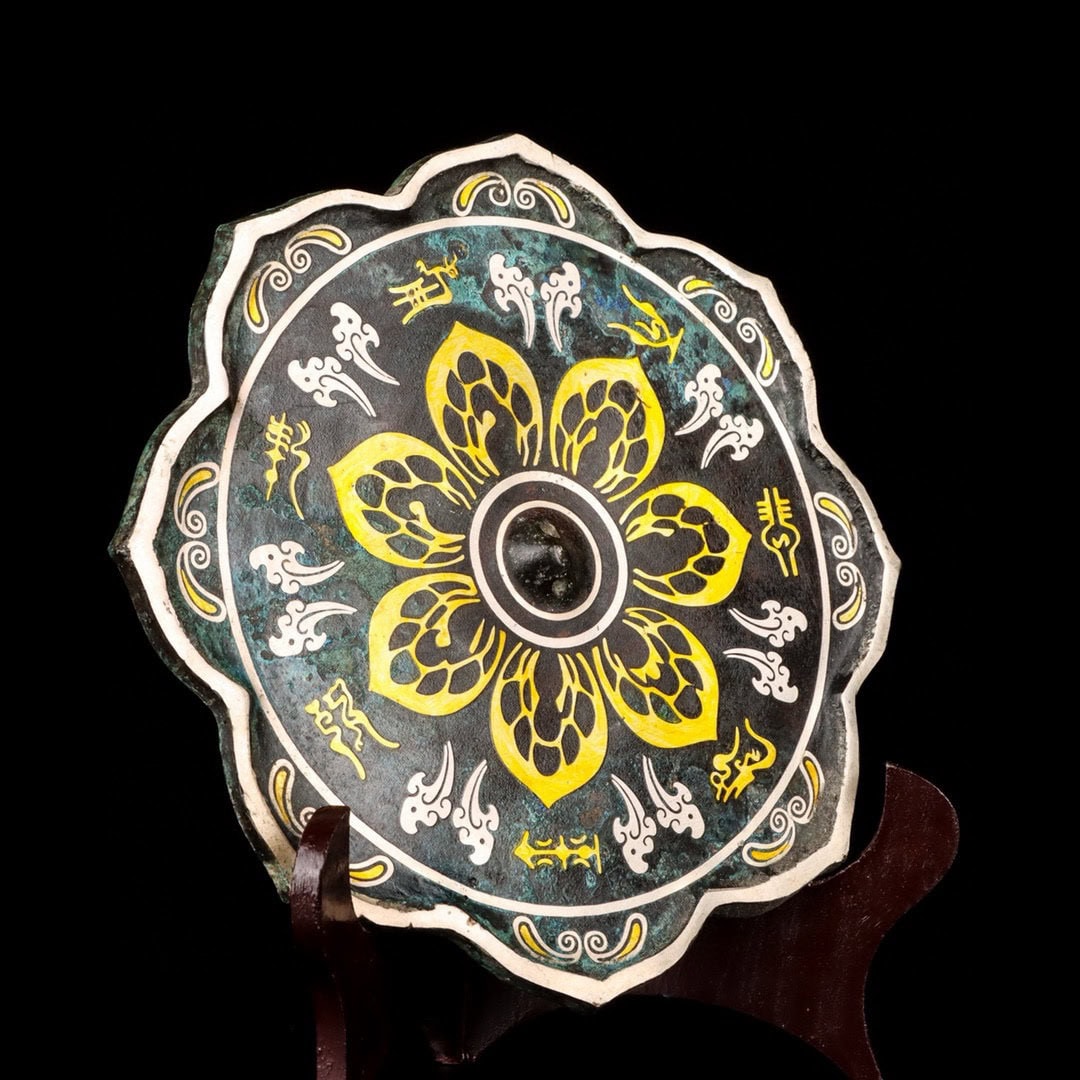 Han Dynasty Bronze and gold and silver mirror