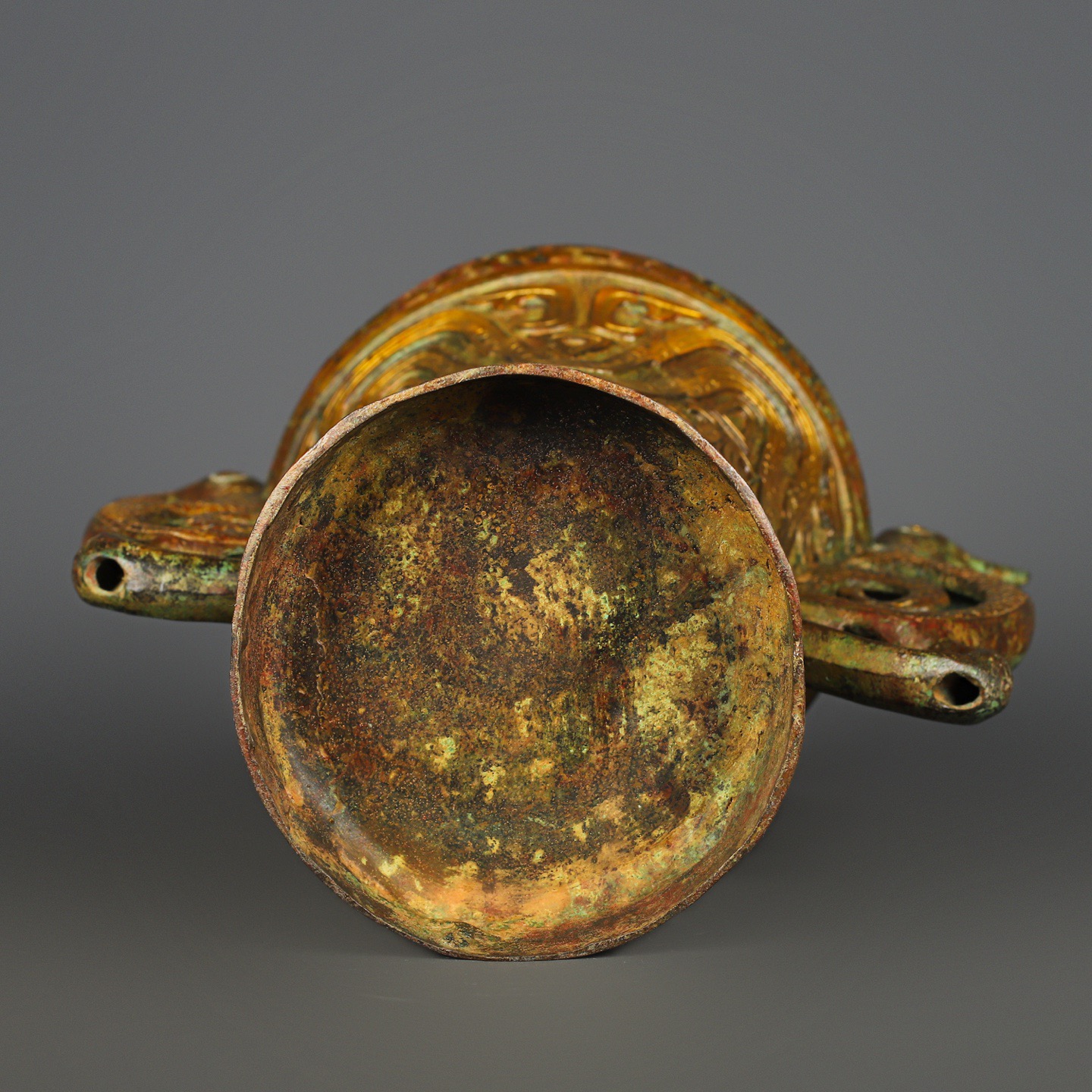 Han Dynasty Bronze Double Phoenix Bird Cup