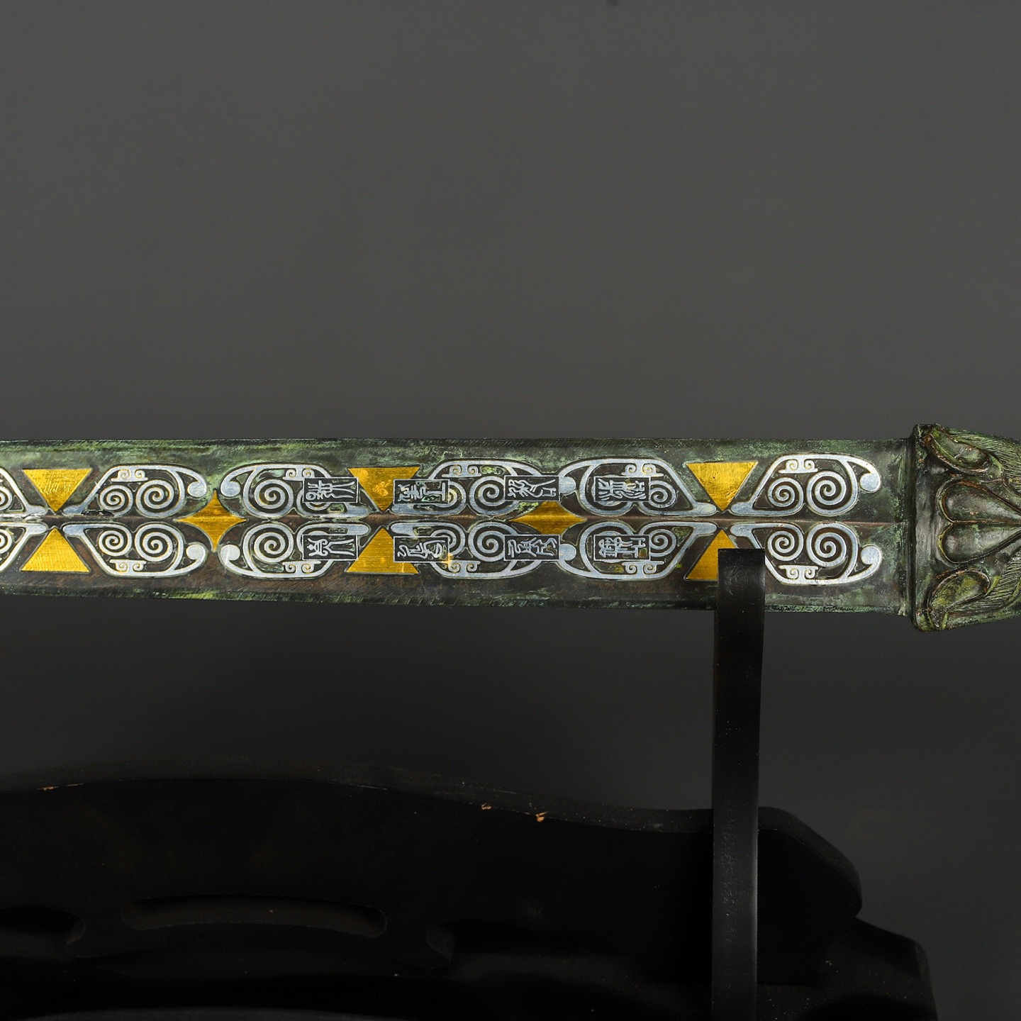 Han Dynasty Bronze Sword with Gilt and Silver Inscriptions