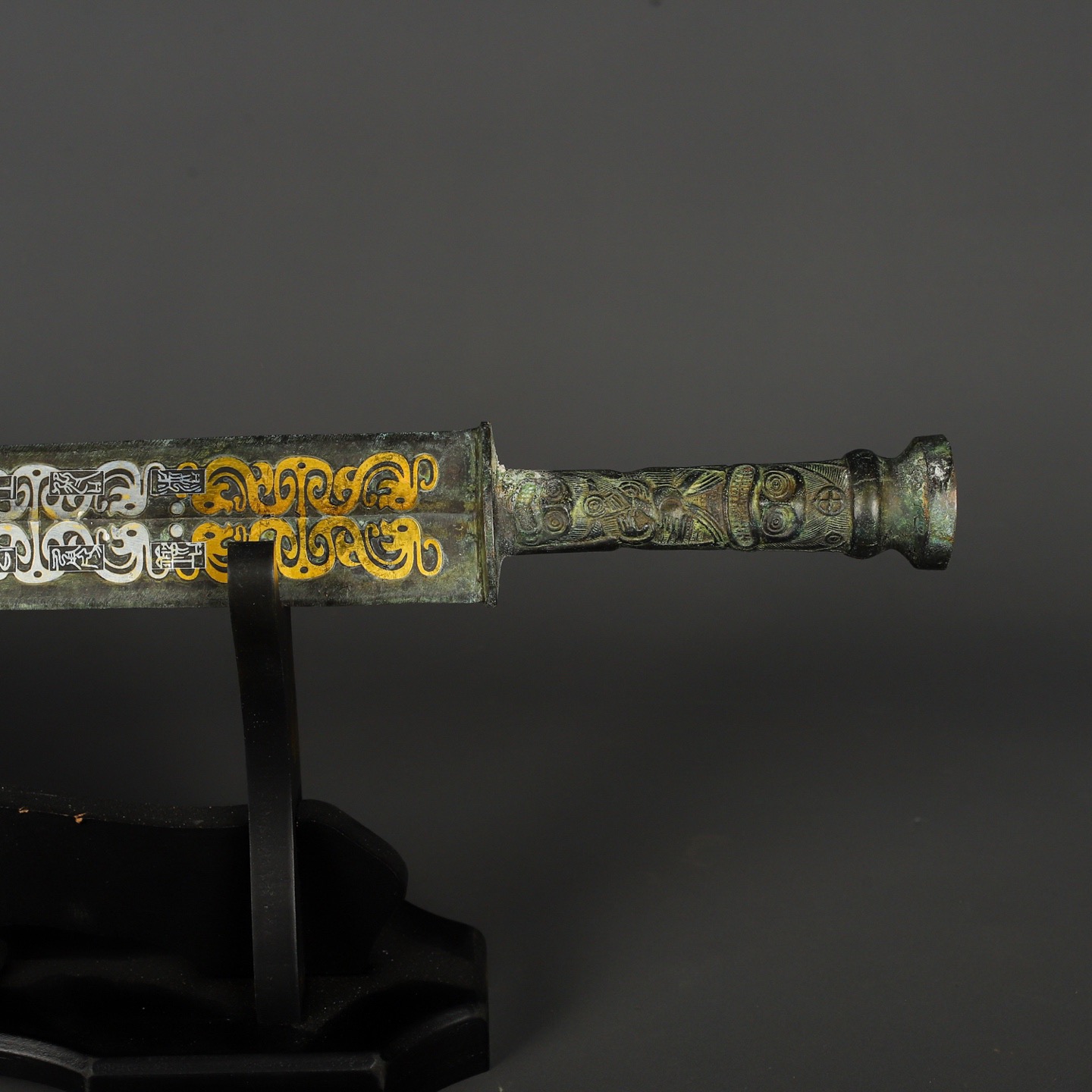 Han Dynasty Bronze sword with gold and silver inscriptions