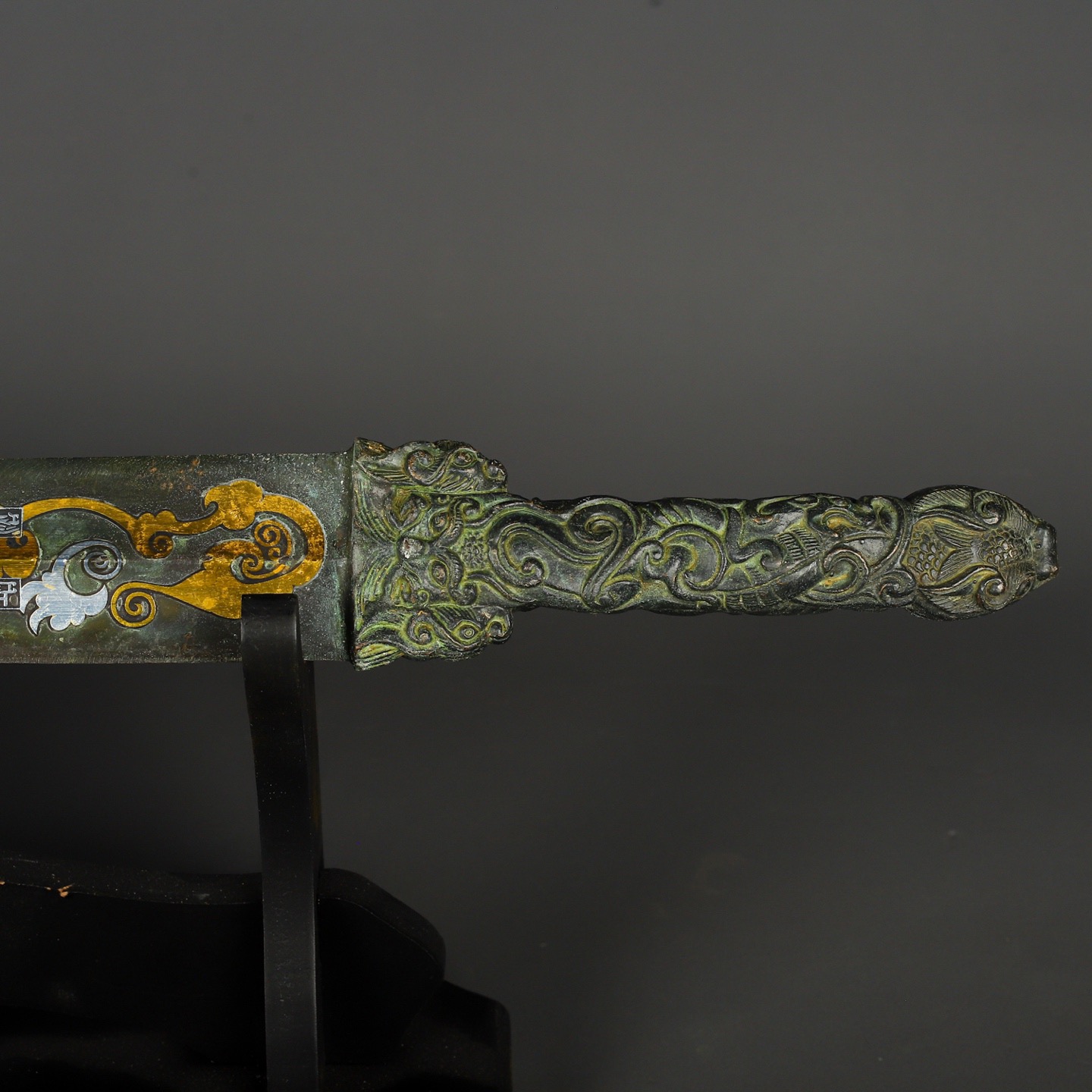 Han Dynasty Bronze sword with gold and silver inscriptions